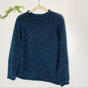 American South Side Alpaca Wool Sweater Blue